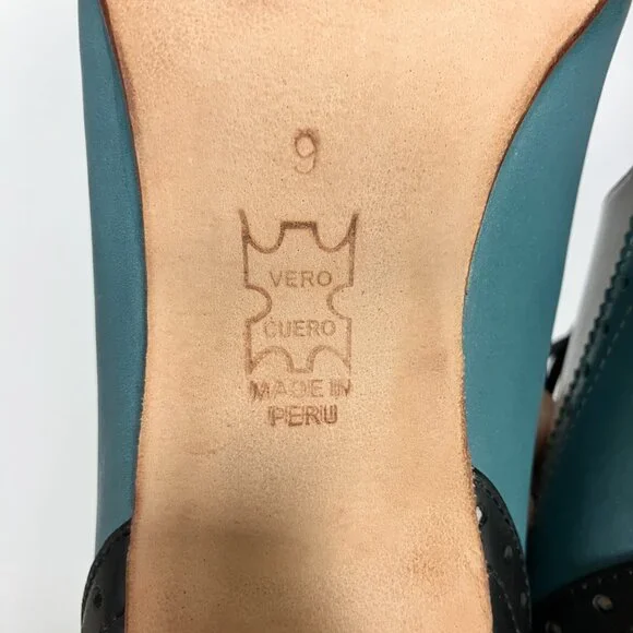 *NEVER WORN* Fluevog 2016 Wonder LYRA Mary Janes, Gray/Blue/Black, Size 9 (TTS). - Picture 12 of 16